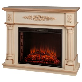 Электрокамин RealFlame Silvia 26 WT белый дуб с бронзовой патиной с очагом Epsilon 26 S IR