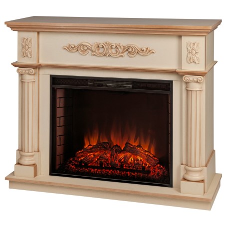 Электрокамин RealFlame Silvia 26 WT белый дуб с бронзовой патиной с очагом Epsilon 26 S IR