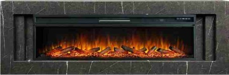 Каминокомплект Line 60 SFT Stone Touch - Серый мрамор с очагом Vision 60 LOG LED