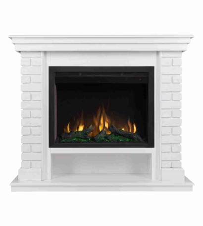 Электрокамин RealFlame Brixton 25,5 WT белый с очагом Saphir 25,5