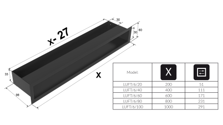 Люфт Белый LUFT/6/20/B (60x200мм)
