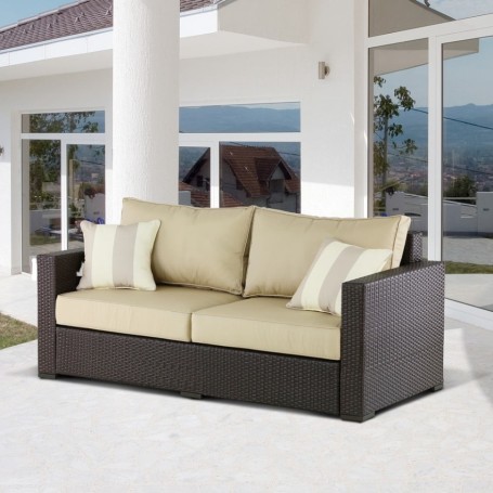 Плетеный диван из искусственного ротанга AFM-215B Brown/Light