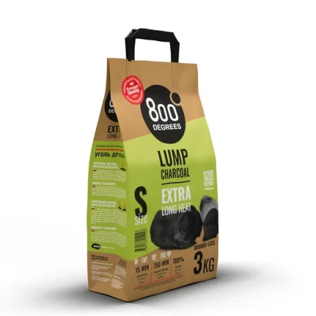 Уголь кусковой древесный 3 кг 800 Degrees lump charcoal