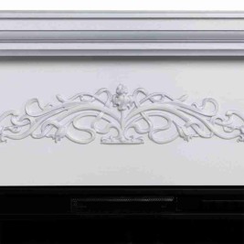 Электрокамин RealFlame Ofelia 26 WT дуб белый с серебряной патиной с очагом 3D Cassette 630 BLACK PANEL