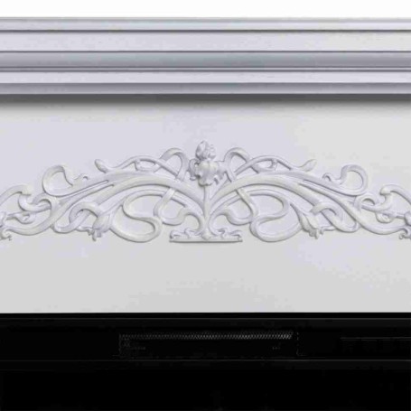 Электрокамин RealFlame Ofelia 26 WT дуб белый с серебряной патиной с очагом 3D Cassette 630 BLACK PANEL