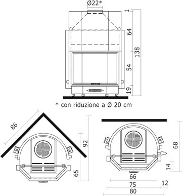 Каминная топка ACQUATONDO/22 PRISMATICO (EdilKamin)