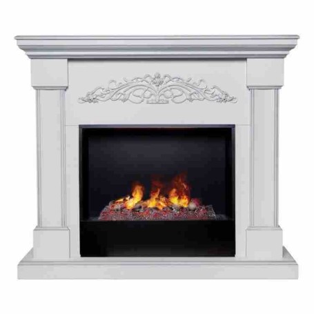 Электрокамин RealFlame Ofelia 26 WT дуб белый с серебряной патиной с очагом 3D Cassette 630