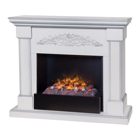 Электрокамин RealFlame Ofelia 26 WT дуб белый с серебряной патиной с очагом 3D Cassette 630