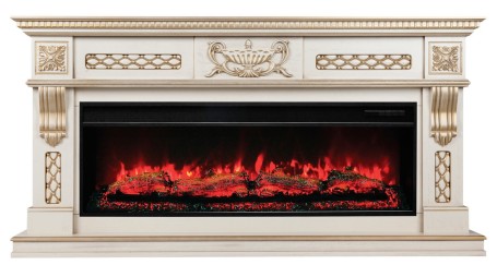 Электрокамин RealFlame Corsica 52 WT белый дуб с золотой патиной c очагом Joker 52