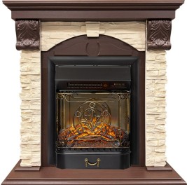 Каминокомплект Dublin STD SFT (Разборный) - Темный дуб / Сланец с очагом Majestic FX M Black RC