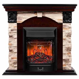 Электрокамин RealFlame Dublin Rock AO античный дуб с очагом Majestic Lux Black
