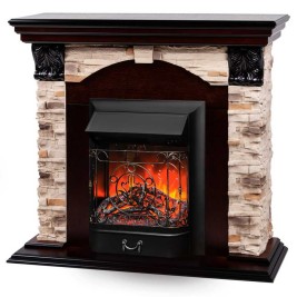 Электрокамин RealFlame Dublin Rock AO античный дуб с очагом Majestic Lux Black