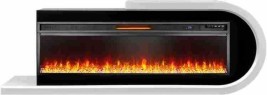 Каминокомплект Basel 60 R - Белый с черным с очагом Vision 60 LED