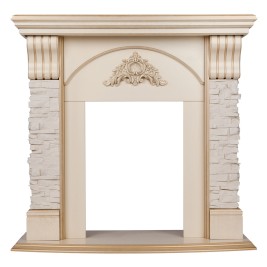 Портал каминный из МДФ RealFlame Athena бежевый, под очаги Majestic, Fobos, Eugene, 3D Olympic, 3D Oregan.
