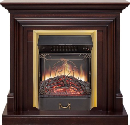 Каминокомплект Bradford - Темный дуб с очагом Majestic FX M Brass