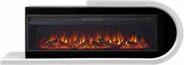 Каминокомплект Basel 60 R - Белый с черным с очагом Vision 60 LOG LED