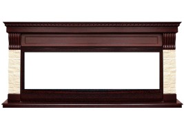 Каминокомплект Denver - Темный дуб / Бежевый с очагом Vision 60 LOG LED