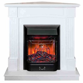 Электрокамин RealFlame Andrea Corner WT фактурный белый с очагом Majestic Lux Black RC