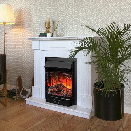 Электрокамин RealFlame Andrea WT фактурный белый с очагом Majestic Lux Black