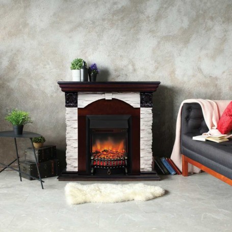 Электрокамин RealFlame Dublin Lux AO античный дуб с очагом Fobos Lux Black