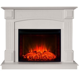 Электрокамин RealFlame Carolina 24/25,5 WT бьянко с очагом Evrika 25,5 LED
