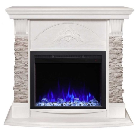 Электрокамин RealFlame Athena GR WT белый с очагом Saphir 25,5