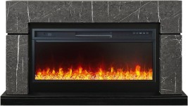 Каминокомплект Lindos 42 SFT (Разборный) - Серый мрамор (Ширина 1470мм) с очагом Vision 42 LED