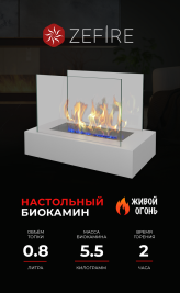 Биокамин Galea белый (ZeFire)