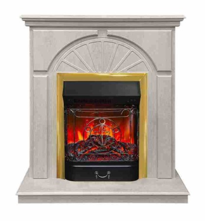 Электрокамин RealFlame Vesta WT-F715 с очагом Majestic Lux BR золотой без пульта ДУ