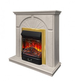 Электрокамин RealFlame Vesta WT-F715 с очагом Majestic Lux BR золотой без пульта ДУ