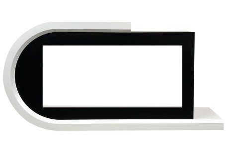 Каминокомплект Basel L - Белый с черным с очагом Vision 42 LOG LED