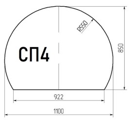 Лист стеклянный напольный (1100х850х6мм) СП-4