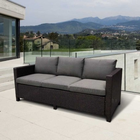 Плетеный диван из искусственного ротанга S65A-W53 Brown