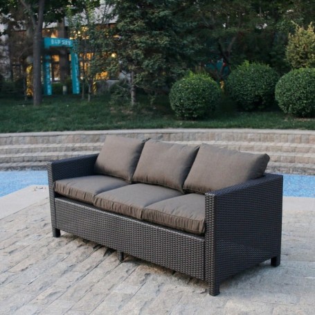 Плетеный диван из искусственного ротанга S65A-W53 Brown
