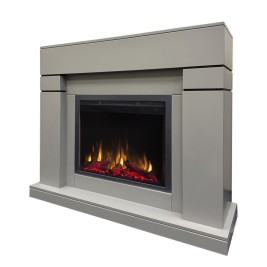 Электрокамин RealFlame Lindelse 25,5/26 GR серый c очагом Saphir 25,5