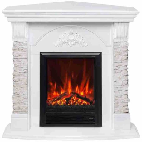 Электрокамин RealFlame Athena Corner GR белый с очагом Eugene