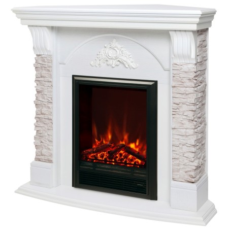 Электрокамин RealFlame Athena Corner GR белый с очагом Eugene