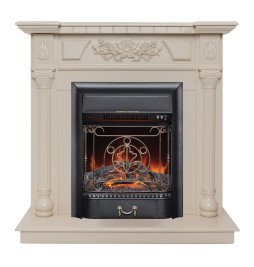 Электрокамин RealFlame Dacota WT белый дуб с очагом Majestic Lux Black