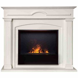 Электрокамин RealFlame Mirra 26 WT пастельно-белый с очагом 3D Cassette 630 Black Panel