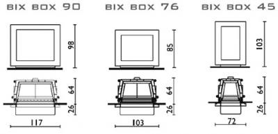 Облицовка BIX BOX 76 CORTEN + топка CRISTAL 76 (EdilKamin)