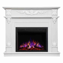 Электрокамин RealFlame Philadelphia 25,5/26 WT белое золото с очагом Saphir 25,5