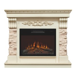 Электрокамин RealFlame Marseilles Luxe 24 WT белый дуб с золотой патиной с очагом Kendal 24