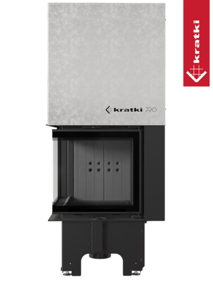 Топка Kratki PRO VNL/480/480 угловое стекло слева, гильотина (Черная футеровка)