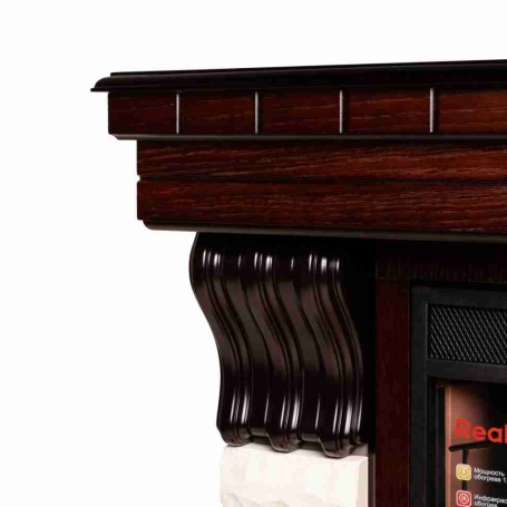 Электрокамин RealFlame Country 26 AO античный дуб с очагом 3D Cassette 630 Black Panel