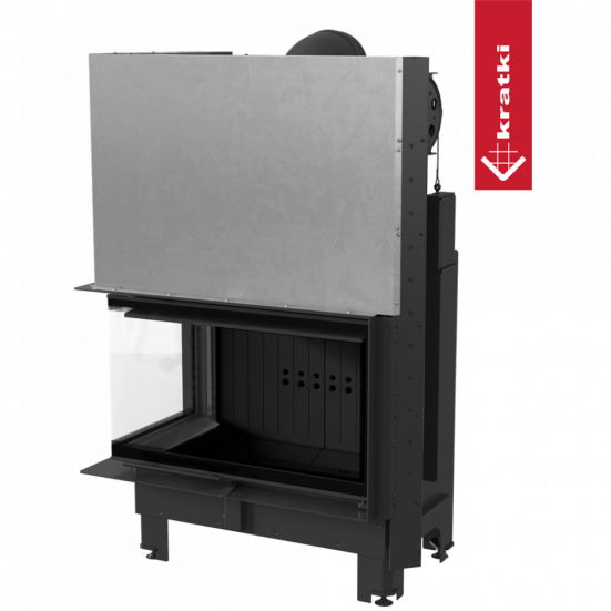 Топка Kratki PRO MBO/L/BS/G/SG угловое гнутое стекло слева, гильотина (Чёрная футеровка)