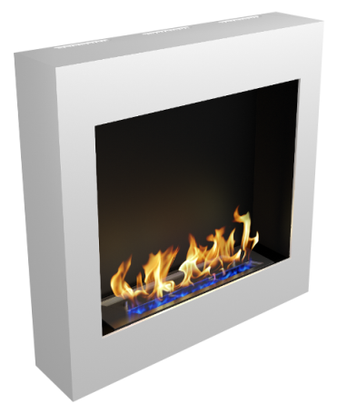 Биокамин Orion qube 600 с белой рамкой (Zefire)