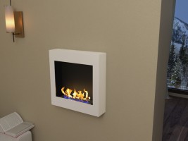 Биокамин Orion qube 600 с белой рамкой (Zefire)