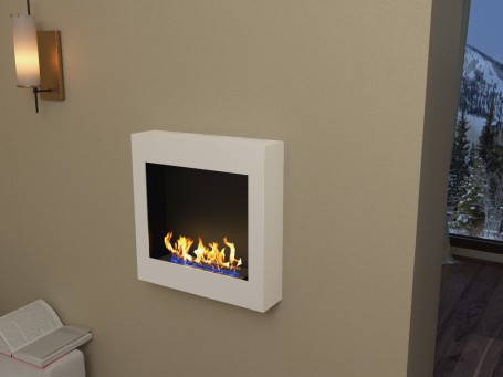 Биокамин Orion qube 600 с белой рамкой (Zefire)