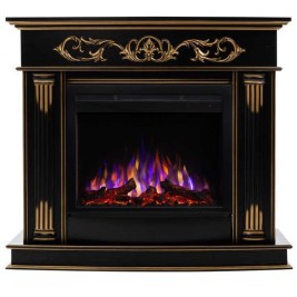 Электрокамин RealFlame Milano DN орех с золотом с очагом Saphir 25,5
