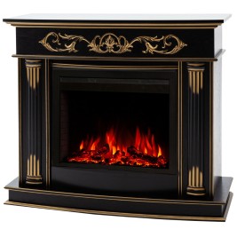Электрокамин RealFlame Milano DN орех с золотом с очагом Saphir 25,5